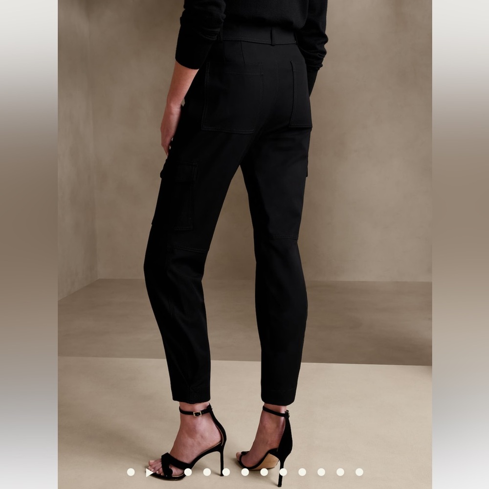 Banana Republic Black Slim Refined Stretch Cargo Pant
